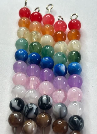 A711, lot de 50 perles marbrées acryliques 8mm, staat: Nieuw zonder prijskaartje, maat: Universeel, € 3,00, € 3,85 inclusief Kopersbescherming Pro