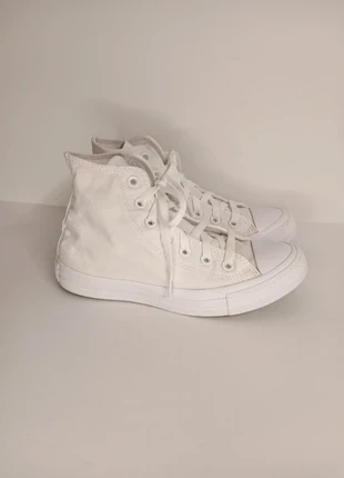 Converse All White Hi Tops UK 5 (37.5) Monochrome Chuck Taylor Canvas Sneakers, brand: Converse, condition: Very good, size: 5, £27.95, £30.05 includes Buyer Protection