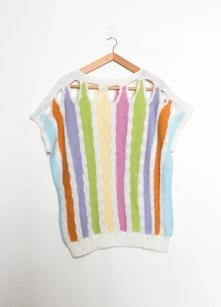 Colourful jumper | Haut en maille multicolore, marque: Vintage, état: Très bon état, taille: L / 40 / 12, 12,00 €, 13,30 € Protection acheteurs (Pro) incluse