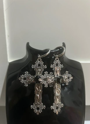 pendientes cruz piedra negra, marque: Vintage Dressing, état: Neuf avec étiquette, 5,00 €, 5,95 € Protection acheteurs incluse