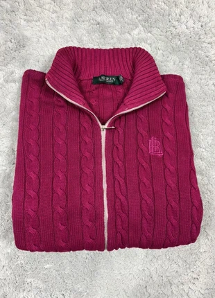 Veste gilet torsadé Ralph Lauren bordeaux , violet pour femme taille L logo brodé, brand: Lauren Ralph Lauren, condition: Very good, size: L / 40 / 12, €26.00, €28.00 includes Buyer Protection