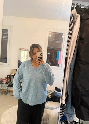 Pull en Maille Bleu Ciel Col V Classique 💙, brand: Vila, condition: Good, size: L / 40 / 12, €1.50, €2.28 includes Buyer Protection