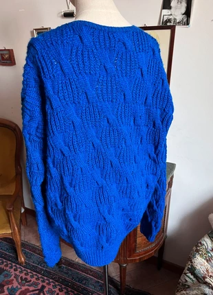 Handmade cobalt blue chunky cable-knit Cardigan – size XXL, marque: true vintage, état: Très bon état, taille: XXL / 44 / 16, 9,50 €, 10,68 € Protection acheteurs incluse