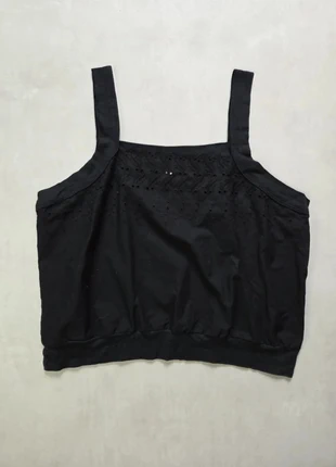 Top à bretelles brodé noir – Made in Germany – Taille 44/46 (L/XL), estado: Muito bom, tamanho: L / 40 / 12, €8.00, €9.10 inclui Proteção do Comprador