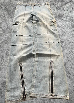 Denim Vintage Y2K Bootcut Flared Fit Zip Off Jeans 2000s JNCO Style Hip Hop Streetwear, merk: Japan Style, staat: Heel goed, maat: M / 38 / 10, € 29,99, € 32,19 inclusief Kopersbescherming