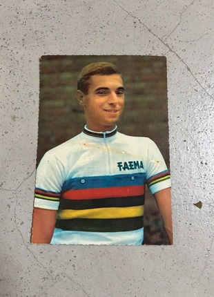 Originele fotokaart wielrennen Rik Van Looy Faema WK, merk: Rik Van Looy, staat: Goed, € 7,00, € 8,05 inclusief Kopersbescherming