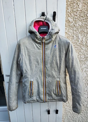 Manteau parka doudoune réversible imperméable K-way Lily thermo plus double grise rose taille S, brand: K-Way, condition: Good, size: S / 36 / 8, €99.00, €104.65 includes Buyer Protection