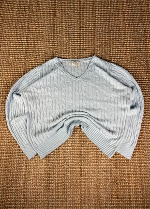 Pull Col V Bleu Turquoise Torsadé Vintage, Funky Knitwear, Cable Knit Sweater Taille XL, marque: Vintage Dressing, état: Très bon état, taille: XL / 42 / 14, 20,00 €, 21,70 € Protection acheteurs (Pro) incluse