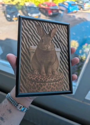 Konijn op zebraprint wc ingelijste poster, merk: Konijn op zebraprint wc, staat: Heel goed, € 9,99, € 11,19 inclusief Kopersbescherming Pro