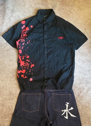 Vintage Iron Fist embroidered tribal shirt y2k streetwear retro, marque: JNCO, état: Neuf sans étiquette, taille: M, 20,00 €, 21,70 € Protection acheteurs incluse