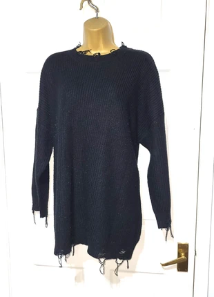 Black Distressed Jumper By Yours Size 18/20, brand: Yours, condition: Very good, size: XXXL / 18, £8.00, £9.10 includes Buyer Protection Pro
