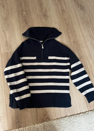 Pull col montant zippé en marinière, marke: Pimkie, zustand: Sehr gut, größe: S / 36 / 8, 15,00 €, 16,45 € inklusive Vinted-Käuferschutz