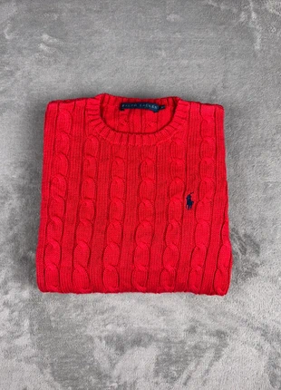 Torsadé Polo Ralph Lauren col rond | Taille S | Rouge logo bleu marine, marca: Ralph Lauren, estado: Muy bueno, tamaño: S / 36 / 8, 49,90 €, 53,10 € Protección al comprador incluida