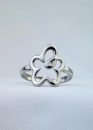 Bague Fleur Abstraite Argentée Réglable En Acier Inoxydable, marque: CHROME, état: Très bon état, taille: Ajustable, 12,00 €, 13,30 € Protection acheteurs (Pro) incluse