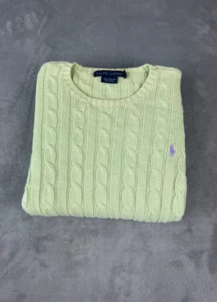 Torsadé Polo Ralph Lauren col rond | Taille S | Vert clair logo violet, marque: Ralph Lauren, état: Très bon état, taille: S / 36 / 8, 39,90 €, 42,60 € Protection acheteurs incluse