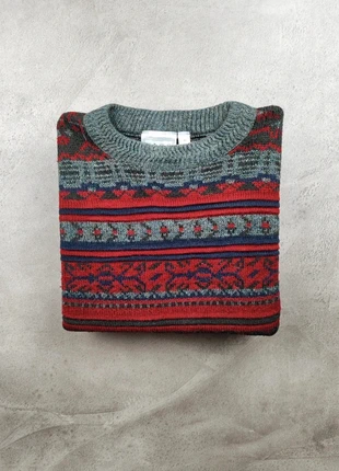 Pull crewneck coogi style oversize NICO multicolore, rouge et gris a motifs - Taille M homme, brand: COOGI, condition: Very good, size: M, €40.00, €42.70 includes Buyer Protection