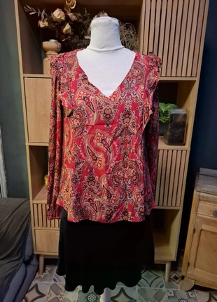 🪷Blouse Promod Élégance avec son motif paisley vibrant et ses couleurs chaudes 🌺, marque: Promod, état: Neuf avec étiquette, taille: M / 38 / 10, 17,90 €, 19,50 € Protection acheteurs incluse