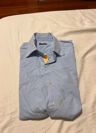 Y2k Camicia elegante a quadri piccoli Azzurri e bianchi - misura 30 cm 15 pollici - 100% cotone, brand: MTC, condizioni: Ottime, taglia: 38 cm, €3.00, €3.85 include la Protezione acquisti