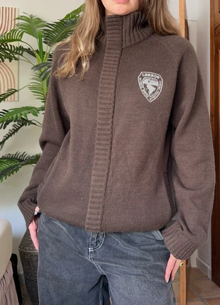 Vintage Brown Zip-Up Cardigan Jacket – Super Cool Earthy Style, marque: Vintage Dressing, état: Très bon état, taille: L / 40 / 12, 35,00 €, 37,45 € Protection acheteurs incluse