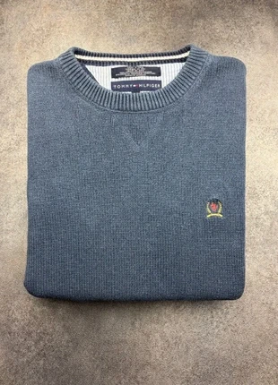 Pull sweat col V épais Tommy Hilfiger | coton marine logo brodé | Taille XL, marque: Tommy Hilfiger, état: Très bon état, taille: XL, 20,00 €, 21,70 € Protection acheteurs incluse