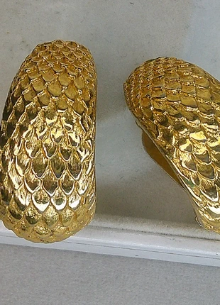 Boucles d oreilles vintage a clips écailles de serpent, marque: Vintage Chic, état: Très bon état, 18,00 €, 19,60 € Protection acheteurs (Pro) incluse
