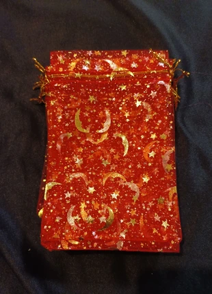 Lot de 10 pochettes Rouge Passion Céleste  organza rouge doré 10×15 cm, merk: sansnom., staat: Nieuw zonder prijskaartje, € 2,53, € 3,36 inclusief Kopersbescherming Pro