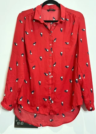 George Red Penguin Print Blouse – Size 12, brand: George, condition: Very good, size: L / 12, £4.50, £5.43 includes Buyer Protection