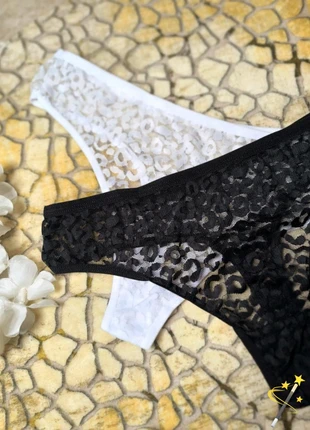 🪭🪭Lot 2 strings en voile imprimé léopard noir et blanc 🪭 taille L-XL 🪭 Neufs 🪭, état: Neuf avec étiquette, taille: XL / 42 / 14, 9,90 €, 11,10 € Protection acheteurs (Pro) incluse