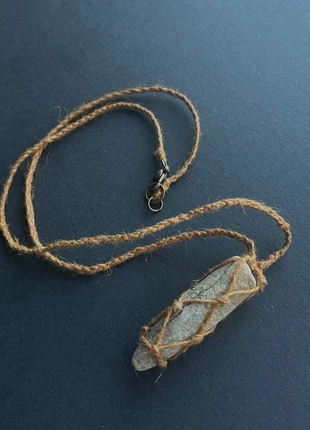 Natural fossil necklace made with hemp cord - hippy style, brand: hemp fossil necklace, condition: New without tags, £4.00, £4.90 includes Buyer Protection