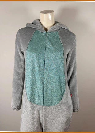 Grey plush onesie with sparkly front panel – size S, brand: GiFi, condition: Very good, size: S / 36 / 8, €6.90, €7.95 includes Buyer Protection