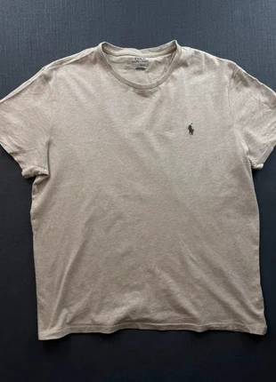 T-shirt beige chiné Polo Ralph Lauren avec logo brodé – Style casual, marke: Ralph Lauren, zustand: Neu, größe: L, 25,00 €, 26,95 € inklusive Vinted-Käuferschutz