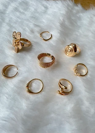 Set de bagues doré en acier inoxydable, marque: Tendance, état: Très bon état, taille: Ajustable, 10,00 €, 11,20 € Protection acheteurs incluse