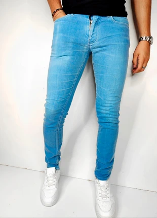 Jean bleu turquoise stretch Zara T.38, brand: Zara, condition: Very good, size: XS, €15.00, €16.45 includes Buyer Protection Pro