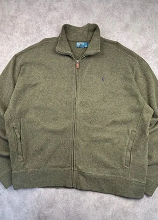 Pull / veste zippée Ralph Lauren kaki logo brodé violet - taille XL, brand: Ralph Lauren, condizioni: Ottime, taglia: XL, €69.90, €74.10 include la Protezione acquisti Pro