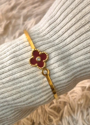 Bracelet acier inoxydable trèfle bordeaux, marque: Tendance, état: Très bon état, 14,00 €, 15,40 € Protection acheteurs incluse