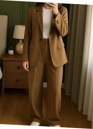 Ensemble blazer pantalon camel chic, estado: Muito bom, tamanho: S / 36 / 8, €29.00, €31.15 inclui Proteção do Comprador