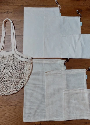 7 sacs de fruits, légumes et céréales, et sac à pain réutilisables, état: Neuf sans étiquette, 7,99 €, 9,09 € Protection acheteurs incluse