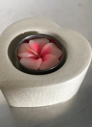 💚 Support à bougie en céladon – forme cœur, merk: celadon, staat: Nieuw zonder prijskaartje, € 9,00, € 10,15 inclusief Kopersbescherming