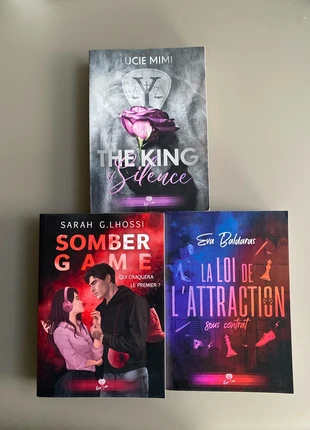 Lot 3 livres : la loi de l’attraction, somber game, the king of silence, condition: Satisfactory, €14.00, €15.40 includes Buyer Protection Pro