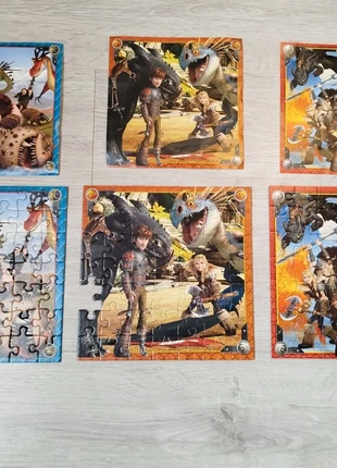 3 puzzles Dragons DreamWorks 3x49p Crocmou Ravensburger enfant 5+ avec boîte bon état, merk: Ravensburger, staat: Goed, € 6,00, € 7,00 inclusief Kopersbescherming