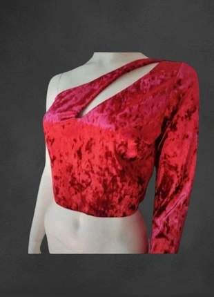 Top de terciopelo elástico Cut Out de una manga, marque: Glowrias, état: Très bon état, taille: M / 38 / 10, 17,90 €, 19,50 € Protection acheteurs (Pro) incluse