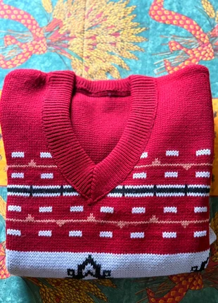 Pull jacquard bordeaux et blanc – Taille unique – Neuf (sans étiquette), condizioni: Nuovo senza cartellino, taglia: Taglia unica, €30.00, €32.20 include la Protezione acquisti