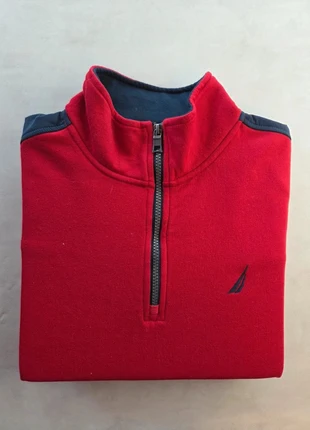 nautica sweat half zip col montant rouge S marine y2k vintage, marca: Nautica, estado: Muito bom, tamanho: S, €14.00, €15.40 inclui Proteção do Comprador
