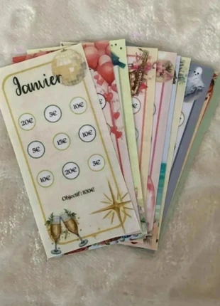 Cartes Défi Épargne Mensuel - Lot de 12 cartes neuves, marke: Fait Main, zustand: Neu, 10,00 €, 11,20 € inklusive Vinted-Käuferschutz