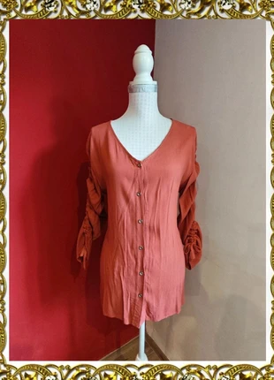 🌺Camisa tono caldera con mangas largas regulables, marque: Made In Italy, état: Très bon état, taille: XL / 42 / 14, 14,00 €, 15,40 € Protection acheteurs incluse