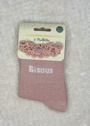 Chaussettes a paillettes bisous festonnees roses taille 36-42 femme idee cadeau, marca: chaussettes à paillettes, estado: Muito bom, tamanho: Tamanho único, €5.00, €5.95 inclui Proteção do Comprador Pro