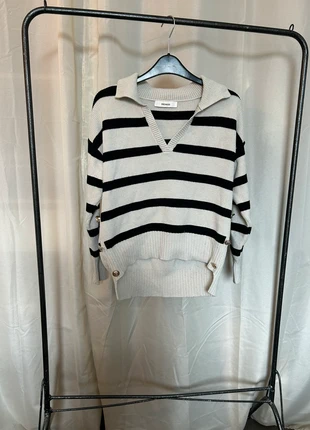Pull Marinière à détail bouton, merk: Promod, staat: Goed, maat: XS / 34 / 6, € 4,00, € 4,90 inclusief Kopersbescherming