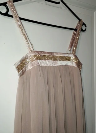 Haut débardeur long/robe courte voile beige strass diamant taille M, brand: Diamant, condition: Very good, size: M / 38 / 10, €4.90, €5.85 includes Buyer Protection
