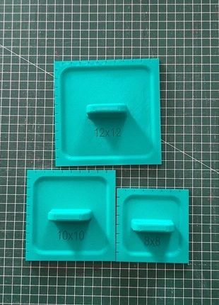 Lot de 3 gabarits de découpe carrés pour Patchwork - vert bleu, brand: LJA 3D, condizioni: Ottime, €12.00, €13.30 include la Protezione acquisti Pro