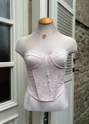 Corset rose vintage en dentelle, marque: Vintage Dressing, état: Très bon état, taille: S / 36 / 8, 15,00 €, 16,45 € Protection acheteurs incluse